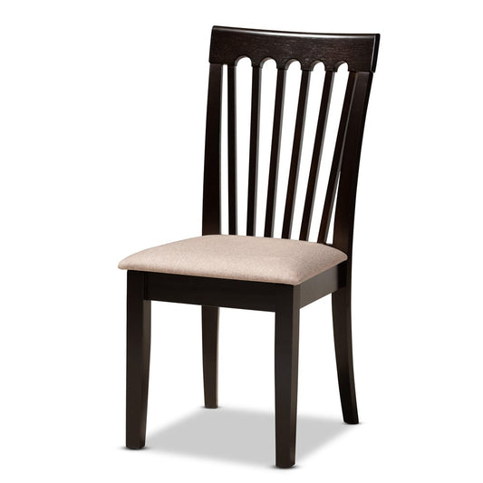 Baxton Studio - Maisie Dining Set in Sand/Dark Brown - Maisie-Sand/Dark Brown-5PC Dining Set view 2