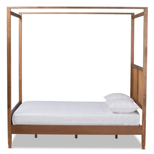 Baxton Studio - Malia Queen Size Bed in Walnut Brown - MG-0021-3-Walnut-Queen view 2