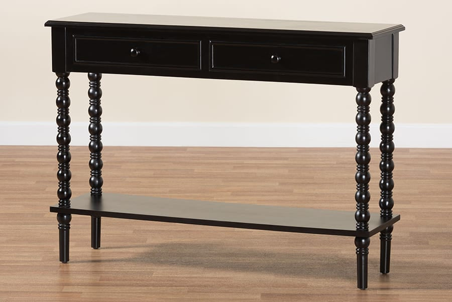 Baxton Studio - Malinda Console Table in Black - JY24A178-Black/Wooden-Console Table view 10