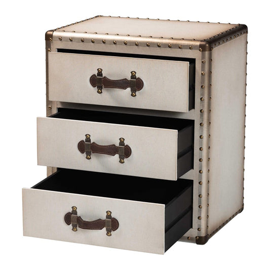 Baxton Studio - Mallison End Table in Beige/Coffee/Dark Brown - JY23B241-White-ET view 2