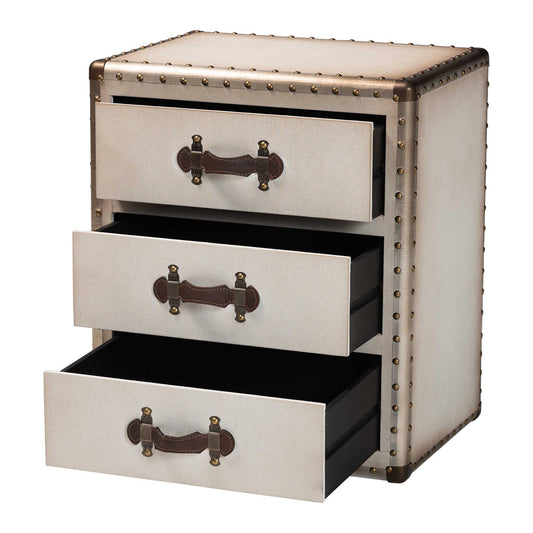 Baxton Studio - Mallison End Table in Beige/Coffee/Dark Brown - JY23B241-White-ET view 2