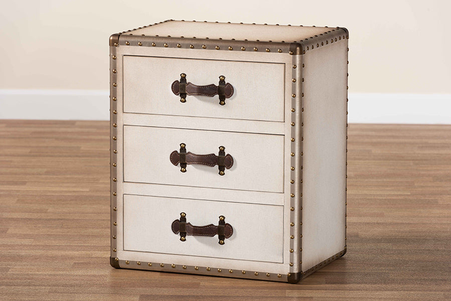 Baxton Studio - Mallison End Table in Beige/Coffee/Dark Brown - JY23B241-White-ET view 10