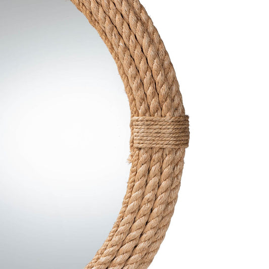 Baxton Studio - Manila Mirror in Natural - Manila Round Rope-Mirror view 2