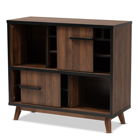 Baxton Studio - Margo Storage Cabinet in Walnut/Black - RT676-OCC-Walnut/Black-Cabinet view 2