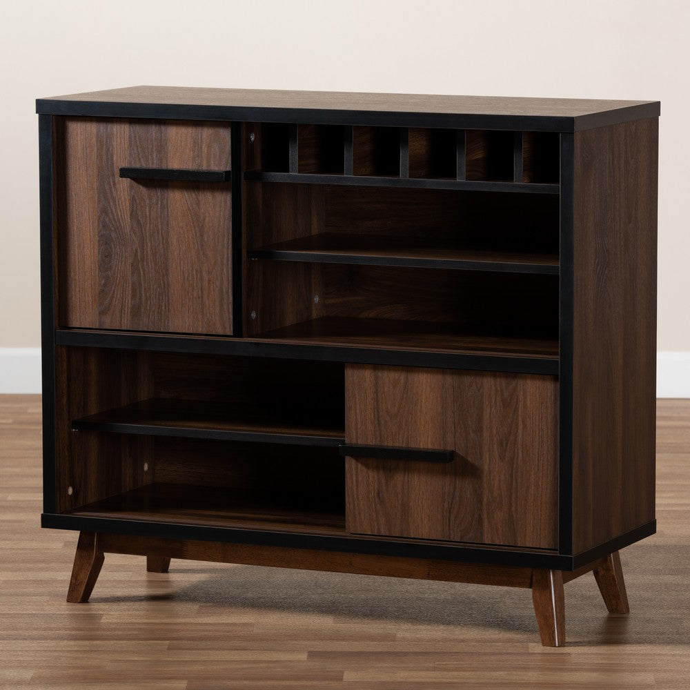 Baxton Studio - Margo Storage Cabinet in Walnut/Black - RT676-OCC-Walnut/Black-Cabinet view 8
