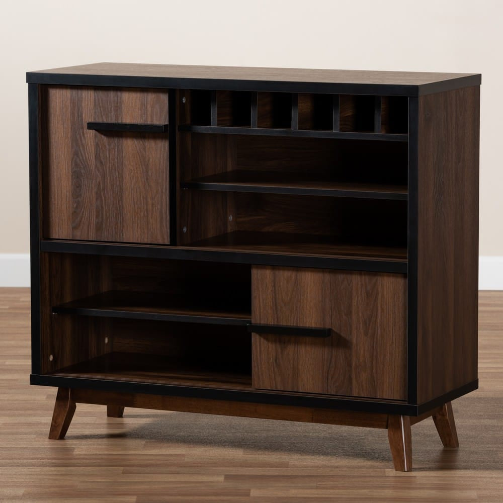 Baxton Studio - Margo Storage Cabinet in Walnut/Black - RT676-OCC-Walnut/Black-Cabinet view 8