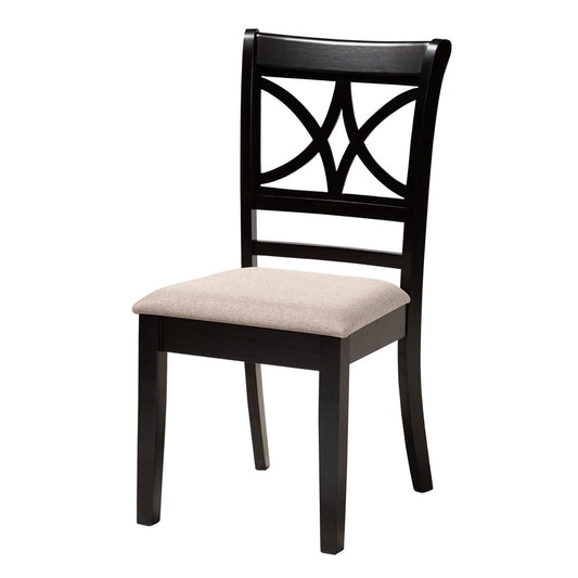 Baxton Studio - Mari Dining Set in Beige/Dark Brown - Mari-Sand/Dark Brown-5PC Dining Set view 2