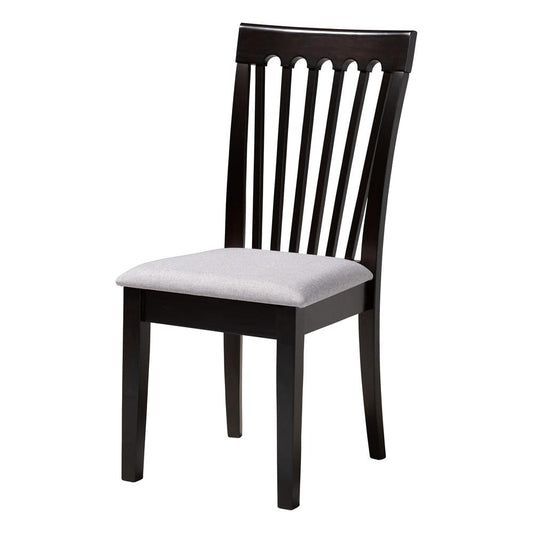 Baxton Studio - Marian Dining Set in Grey/Dark Brown - Gwen-Grey/Dark Brown-5PC Dining Set view 2