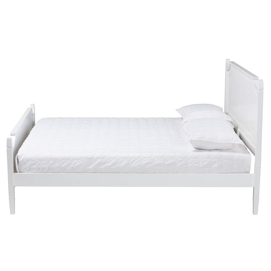 Baxton Studio - Mariana Queen Size Bed in White - Mariana-White-Queen view 2