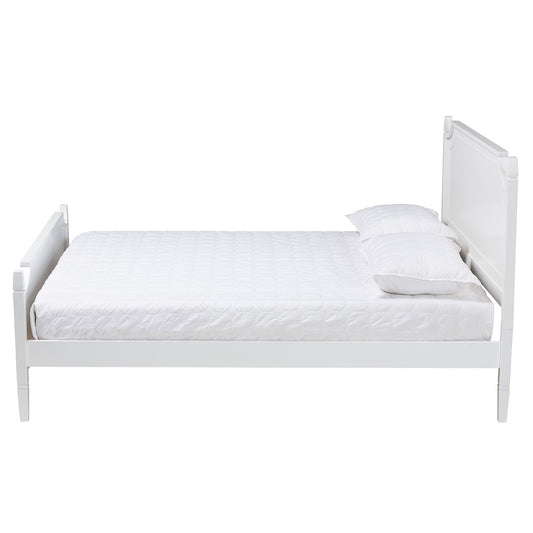 Baxton Studio - Mariana Queen Size Bed in White - Mariana-White-Queen view 2
