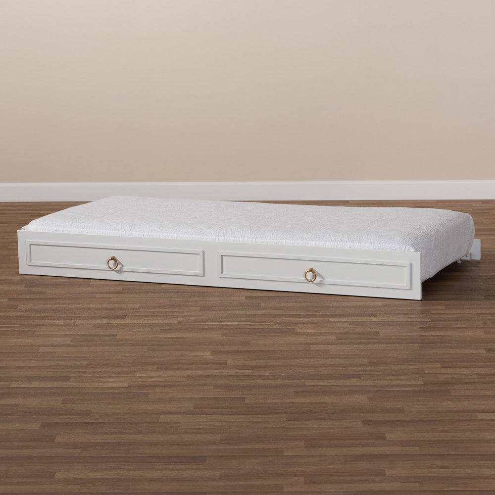 Baxton Studio - Mariana Trundle in White - Mariana-White-Trundle view 6