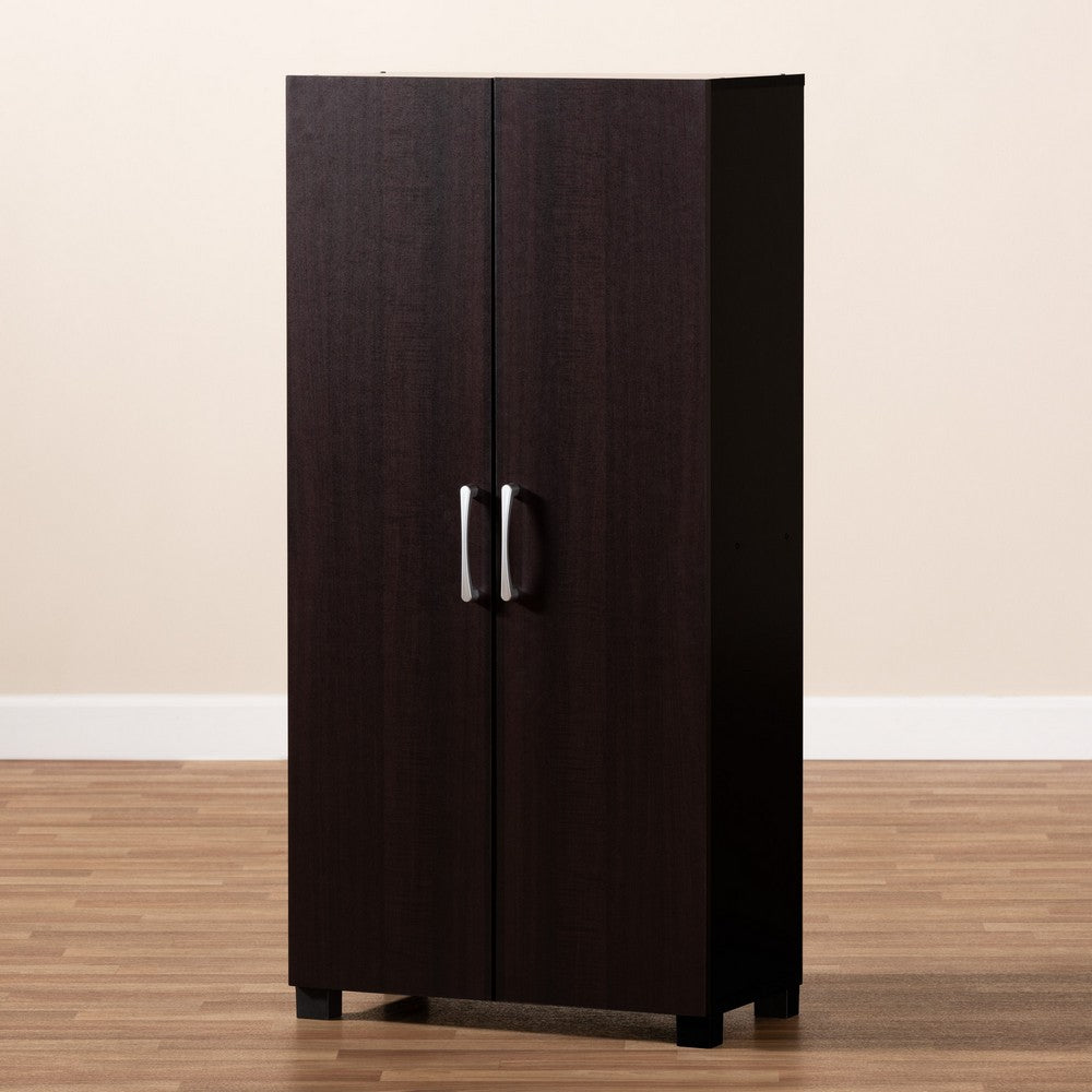 Baxton Studio - Marine Shoe Cabinet in Wenge - SESC294-Wenge-Shoe Cabinet view 9