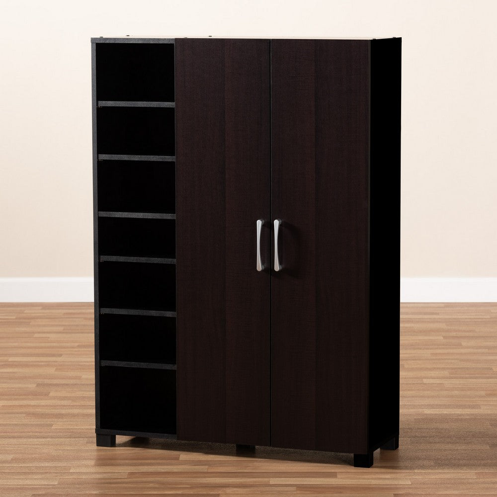 Baxton Studio - Marine Shoe Cabinet in Wenge - SESC296-Wenge-Shoe Cabinet view 9