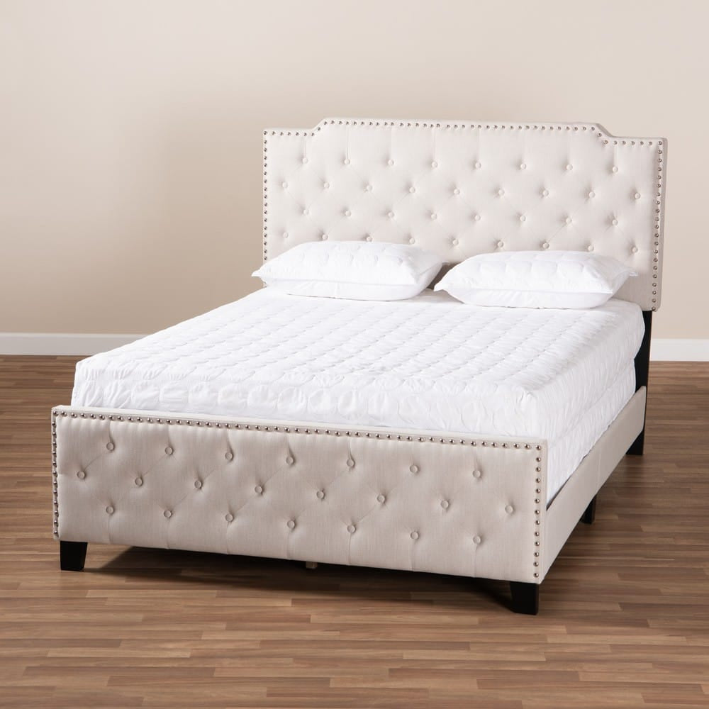 Baxton Studio - Marion King Size Bed in Beige/Black - Marion-Beige-King view 7