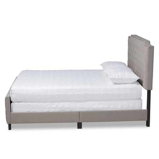 Baxton Studio - Marion Queen Size Bed in Grey/Black - Marion-Grey-Queen view 2