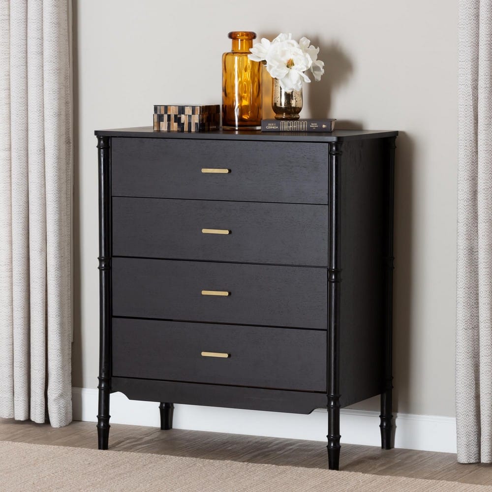Baxton Studio - Marisela Chest in Black - MG9014-Black 9990-4DW-Chest view 8