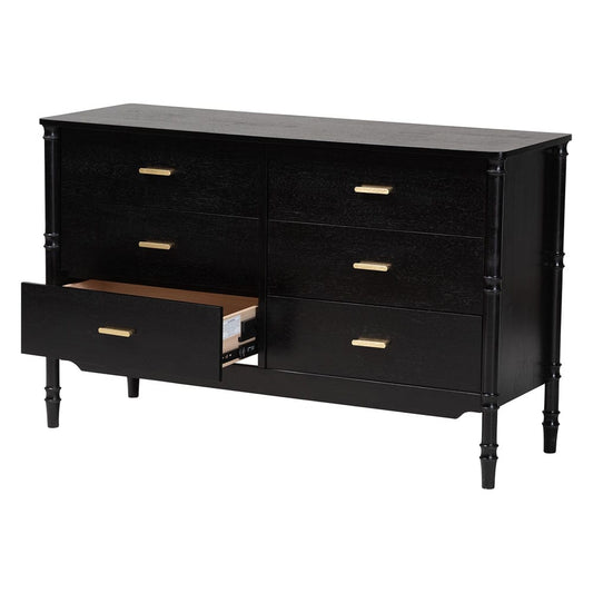Baxton Studio - Marisela Dresser in Black - MG9014-Black 9990-6DW-Dresser view 2