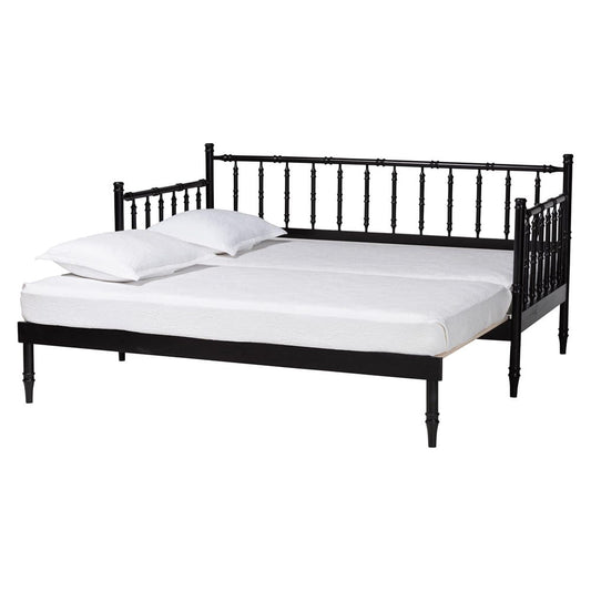 Baxton Studio - Marisela Expandable Daybed in Black - MG0246-4-Black-Twin to King-Daybed view 2