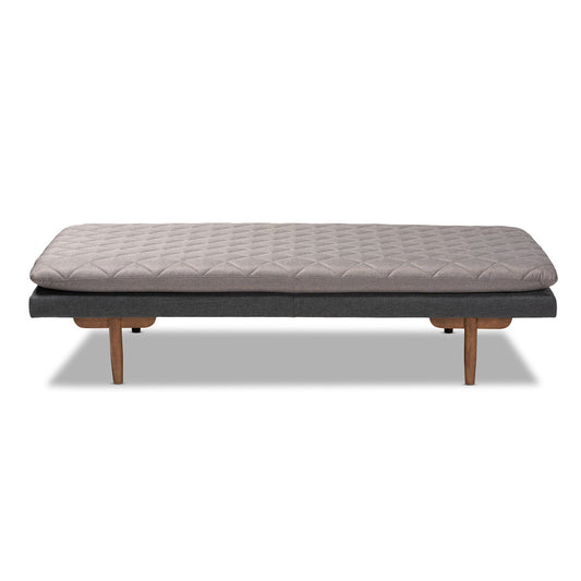 Baxton Studio - Marit Daybed in Grey/Walnut - BBT6812-Grey/Dark Grey/Walnut-Daybed view 2