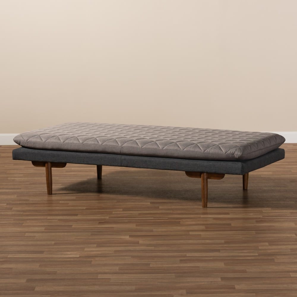 Baxton Studio - Marit Daybed in Grey/Walnut - BBT6812-Grey/Dark Grey/Walnut-Daybed view 7