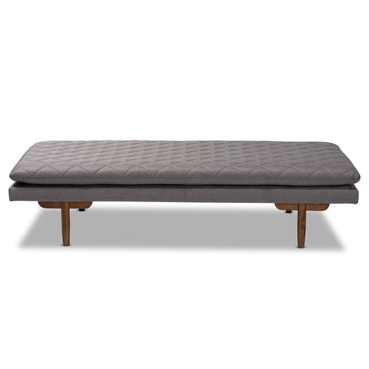 Baxton Studio - Marit Daybed in Grey/Walnut - BBT6812-Grey/Walnut-Daybed view 2