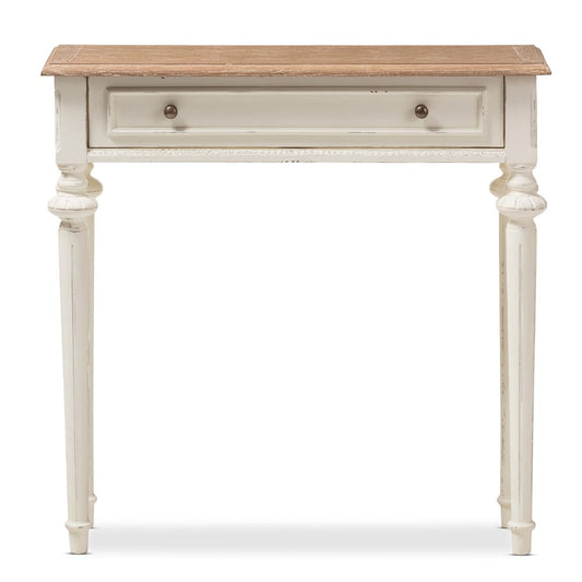 Baxton Studio - Marquetterie Console Table in White/Natural - PRL16VM(AR)/M view 2