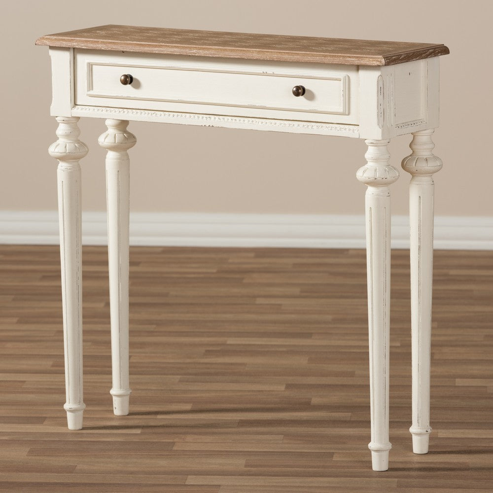 Baxton Studio - Marquetterie Console Table in White/Natural - PRL16VM(AR)/M view 8
