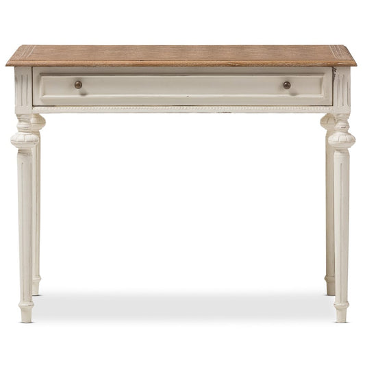 Baxton Studio - Marquetterie Desk in White/Natural - PRL5VM(AR)/M B view 2