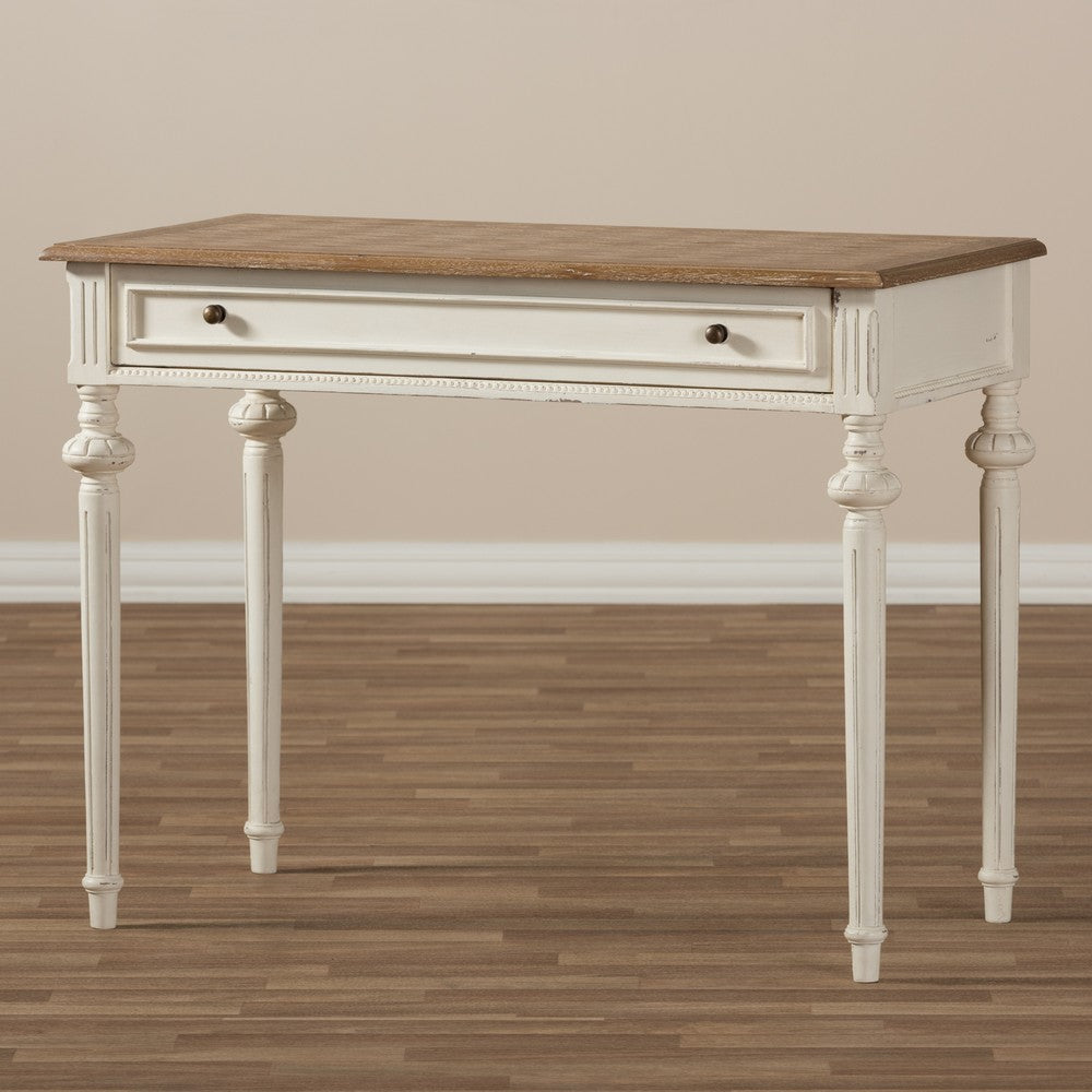 Baxton Studio - Marquetterie Desk in White/Natural - PRL5VM(AR)/M B view 8