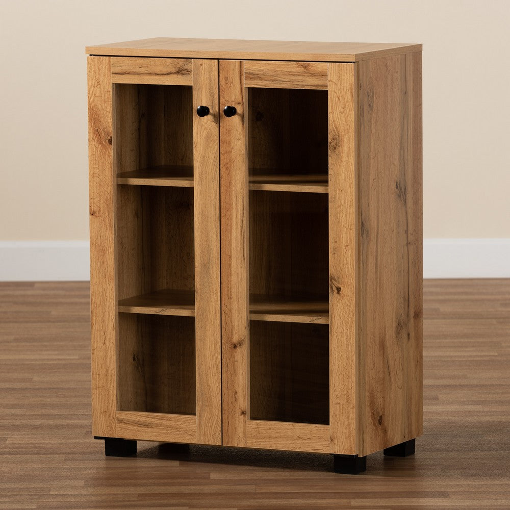 Baxton Studio - Mason Storage Cabinet in Oak Brown/Black - B12-Wotan Oak view 8