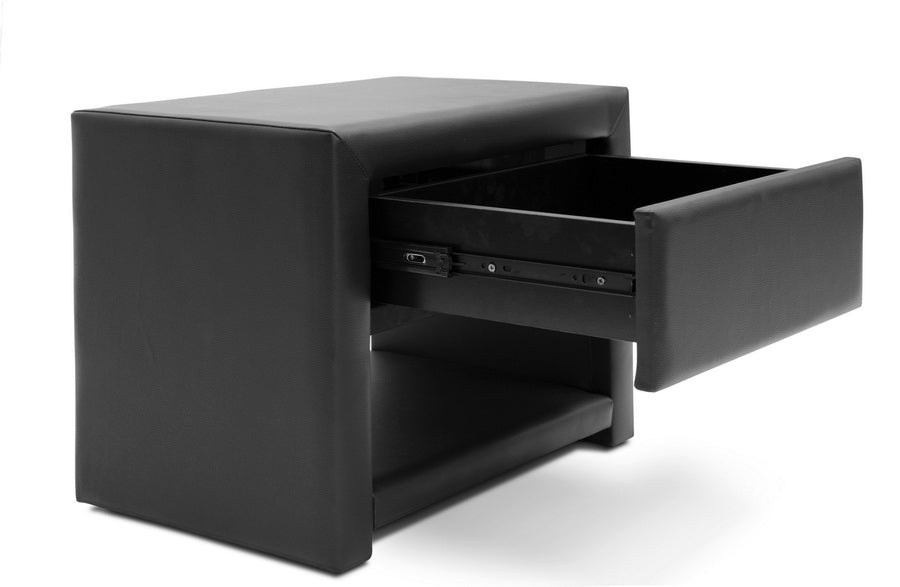 Baxton Studio - Massey Nightstand in Black - BBT3092-Black-NS view 3