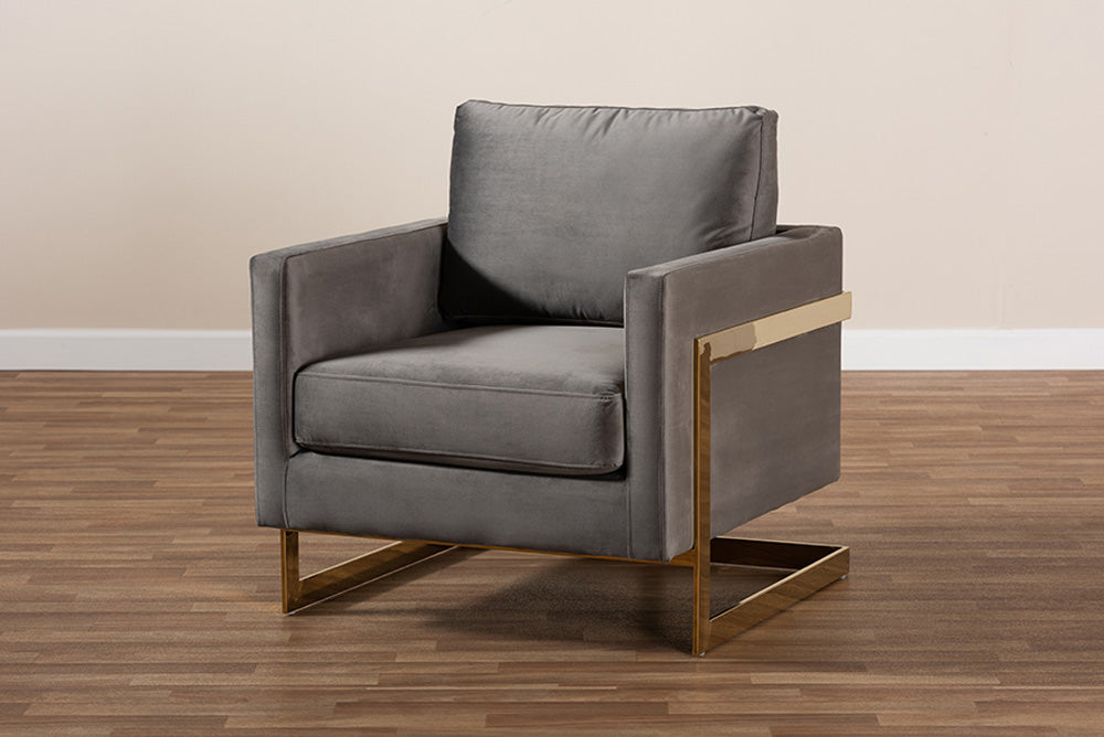 Baxton Studio - Matteo Chair - TSF-77241-Grey/Gold-CC view 8