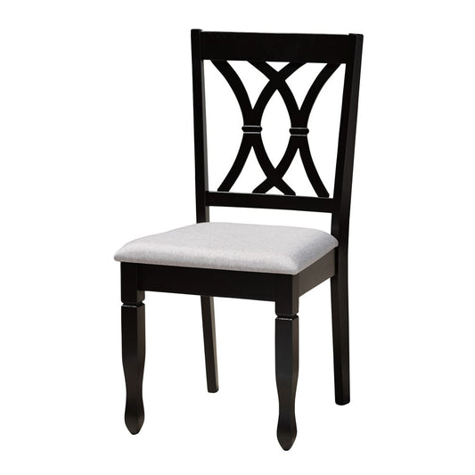 Baxton Studio - Maya Dining Set in Grey/Espresso Brown - Maya-Grey/Dark Brown-5PC Dining Set view 2