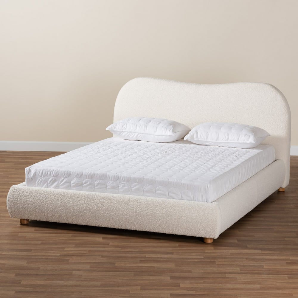 Baxton Studio - Maya Queen Size Bed in White/Oak Brown - BBT61130-Maya-Cream/Oak-Queen view 8