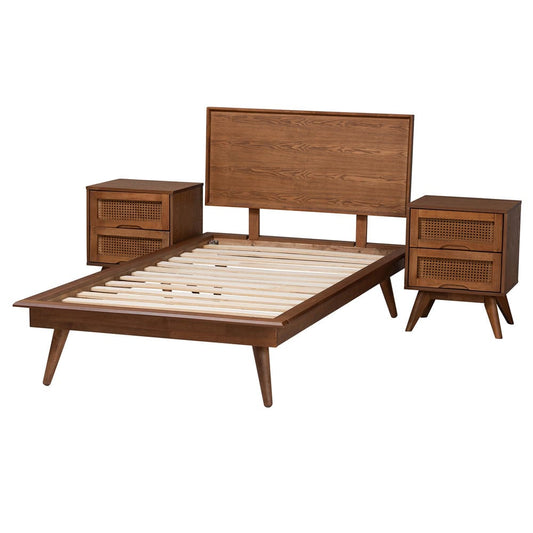 Baxton Studio - Melora Twin Bedroom Set in Walnut Brown/Brown - MG0004-Ash Walnut-Twin 3PC Bedroom Set view 2