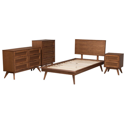 Baxton Studio - Melora Twin Bedroom Set in Walnut Brown/Brown - MG0004-Ash Walnut-Twin 4PC Bedroom Set view 2