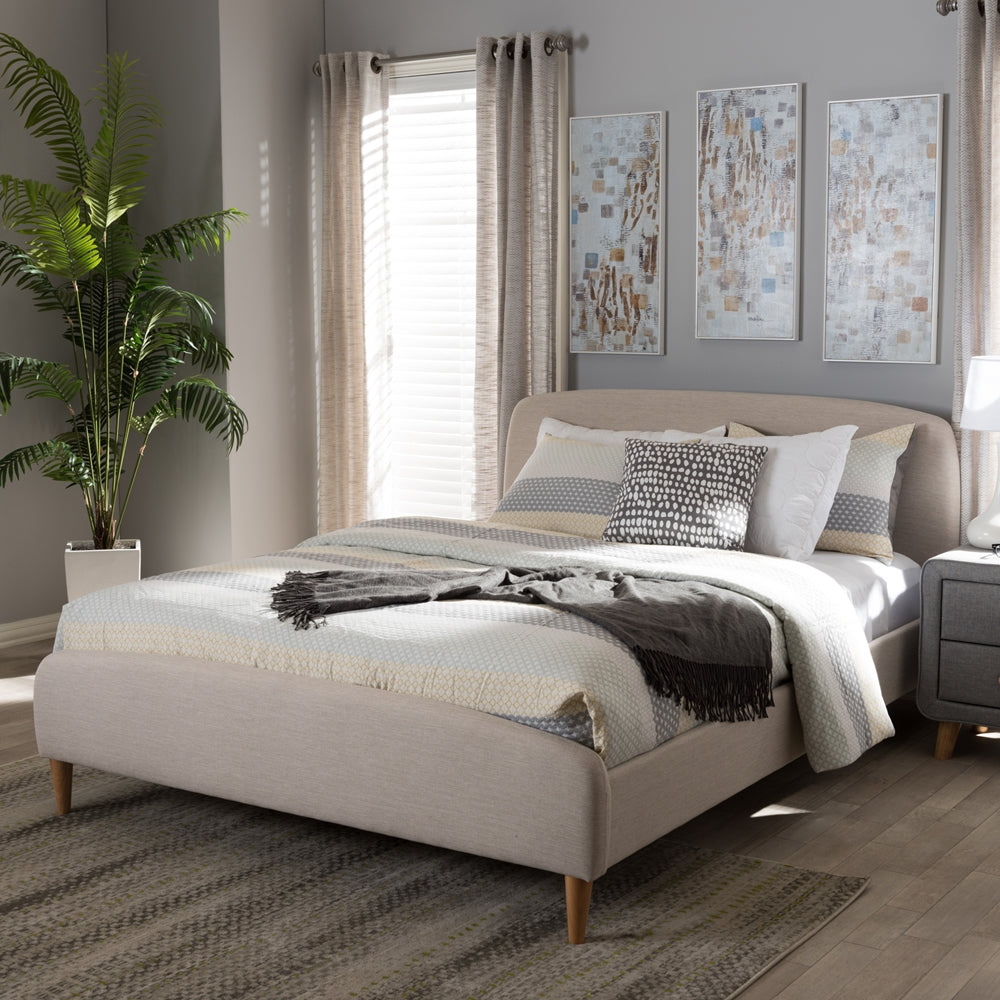 Baxton Studio - Mia Queen Size Bed in Light Beige - CF8814-Light Beige-Queen view 6