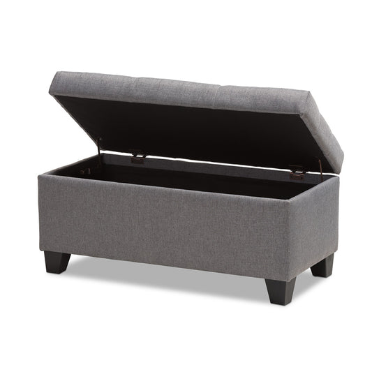 Baxton Studio - Michaela Storage Ottoman in Grey - WS-20091-Grey-OTTO view 2