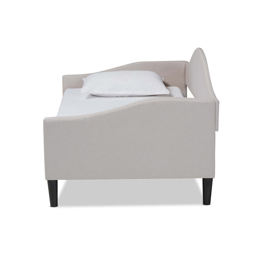 Baxton Studio - Milligan Full Size Daybed in Beige/Dark Brown - Milligan-Beige-Daybed-Full view 2