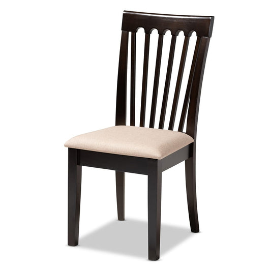 Baxton Studio - Minette Dining Set in Sand/Dark Brown - RH319C-Sand/Dark Brown-6PC Dining Set view 2