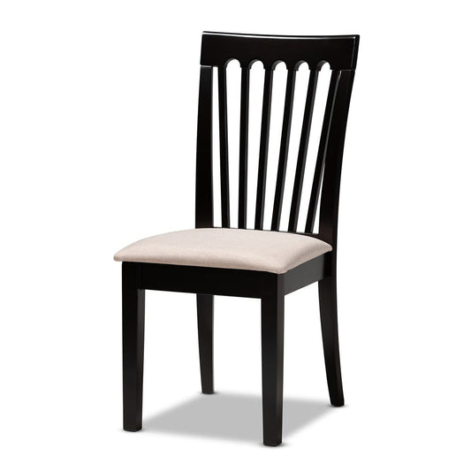 Baxton Studio - Minette Dining Set in Sand/Dark brown - RH319C-Sand/Dark Brown-7PC Dining Set view 2