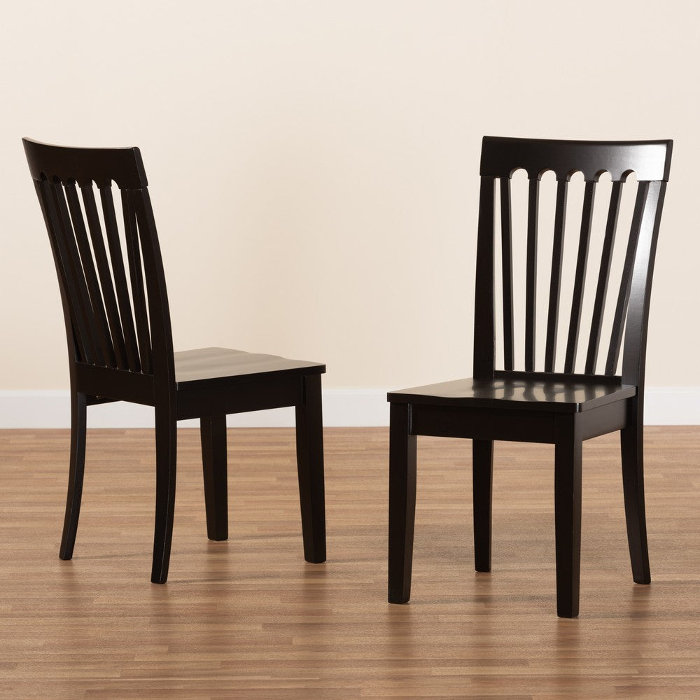 Baxton Studio - Minette Set of 2 Dining Chairs in Dark Brown - RH319C-Dark Brown Wood Scoop Seat-DC-2PK view 7