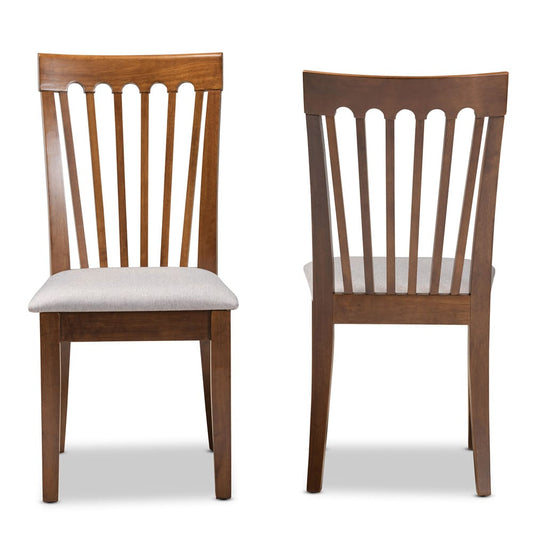Baxton Studio - Minette Set of 2 Dining Chairs in Grey/Walnut - RH319C-Grey/Walnut-DC-2PK view 2