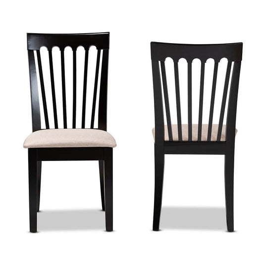 Baxton Studio - Minette Set of 2 Dining Chairs in Sand/Dark brown - RH319C-Sand/Dark Brown-DC-2PK view 2