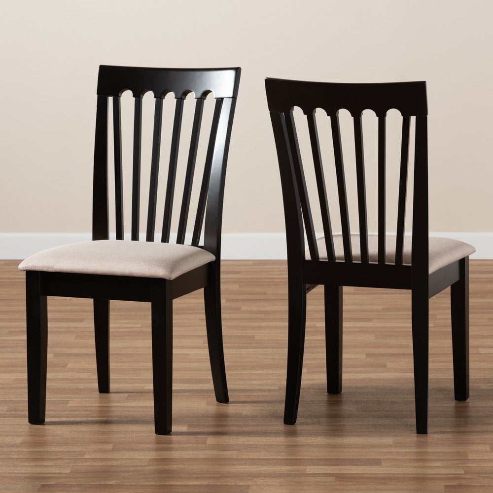 Baxton Studio - Minette Set of 2 Dining Chairs in Sand/Dark brown - RH319C-Sand/Dark Brown-DC-2PK view 7