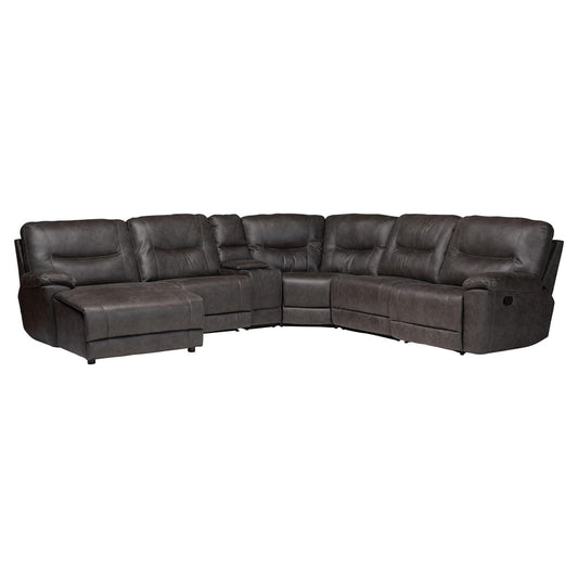 Baxton Studio - Mistral Sectional Sofa in Charcoal Grey - 99170-J458 Gray-SF view 2