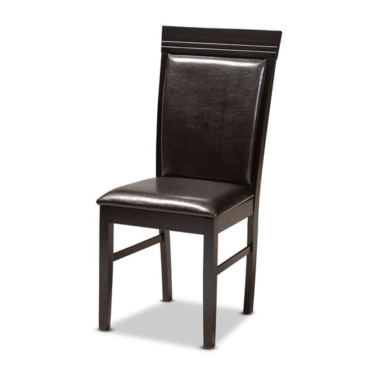 Baxton Studio - Miya Dining Set in Dark Brown - Miya-Dark Brown-5PC Dining Set view 2
