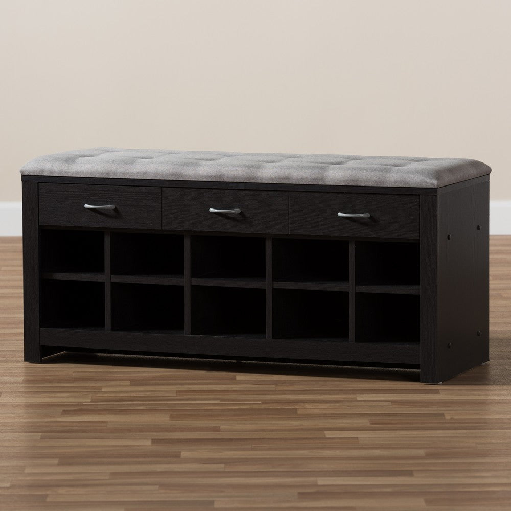 Baxton Studio - Modern Storage Bench in Light Grey/Espresso Brown - WI5374-Gray view 8
