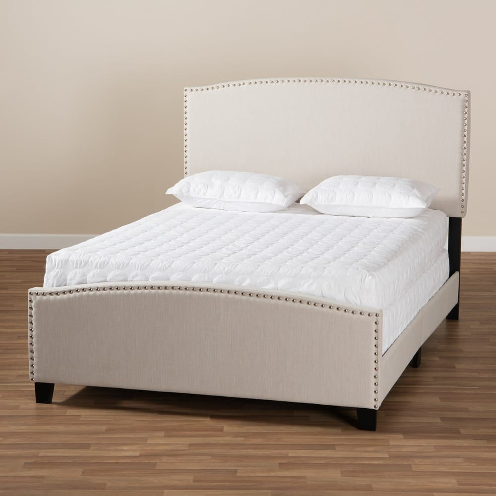 Baxton Studio - Morgan King Size Bed in Beige/Black - Morgan-Beige-King view 7