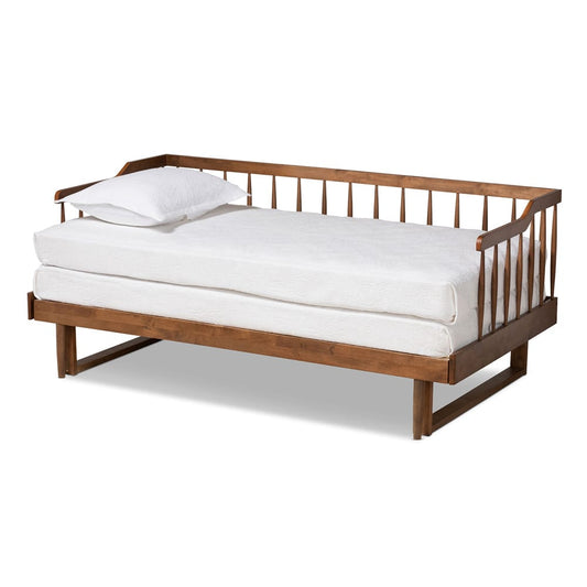 Baxton Studio - Muriel Expandable Daybed in Walnut - MG0037-Walnut-Daybed view 2